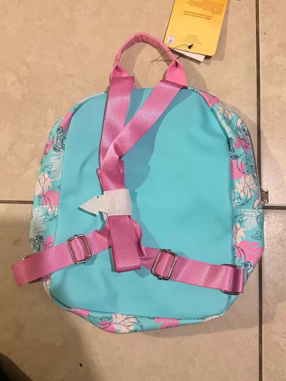 Disney Stitch Mini Backpack, Tropical Pink and Blue Print